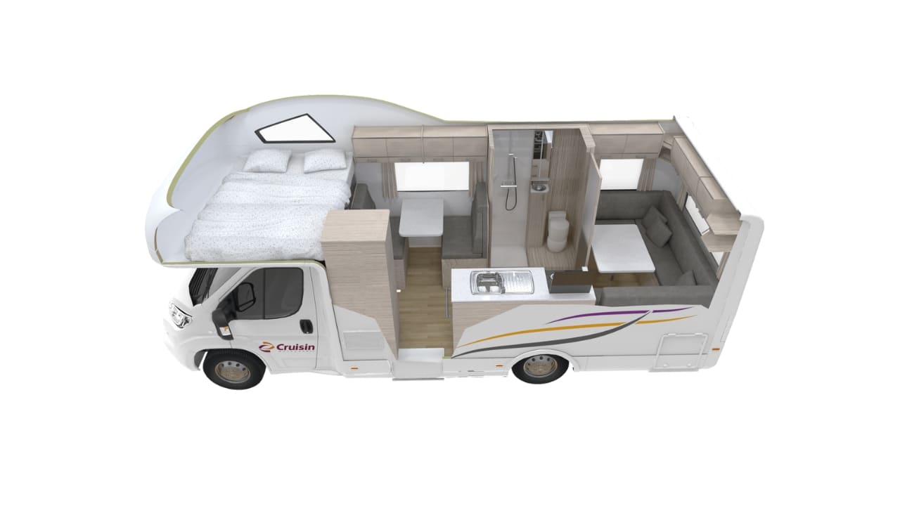 Cruisin Discovery - 6 Berth Layout Side View