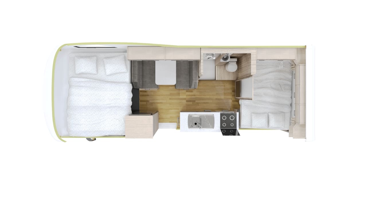 Cruisin Seeker - 4 Berth Layout Top View