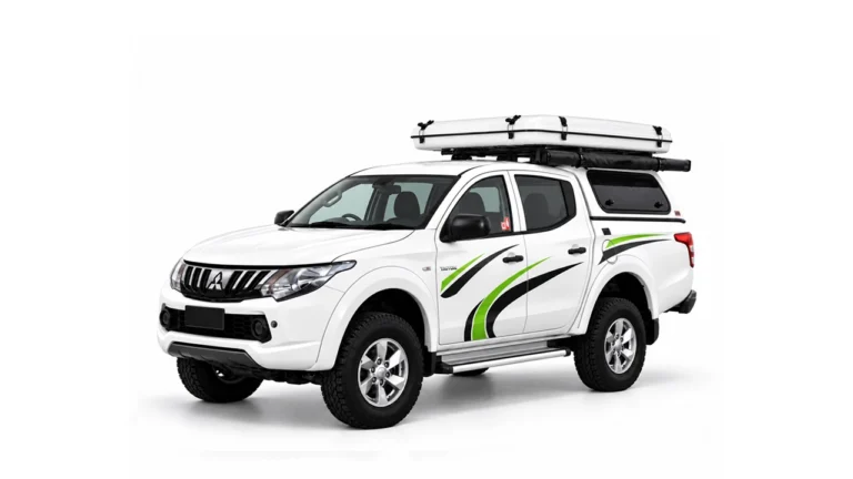 Autorent Dual Cab Camper with Roof Top Tent – 2 Berth Studio Shot