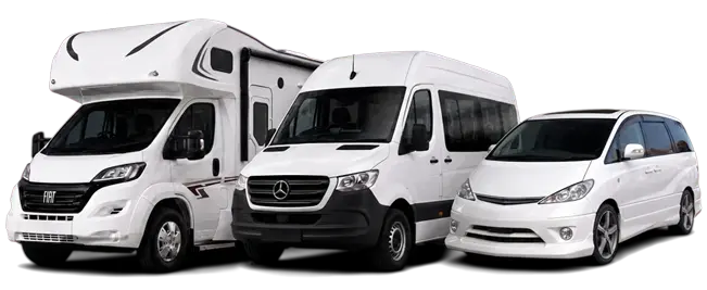 Selection of motorhomes and campervans available for hire