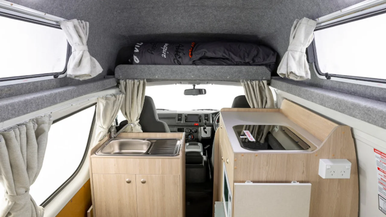 Mighty HiLITE - 2 Berth - kitchen and cab view